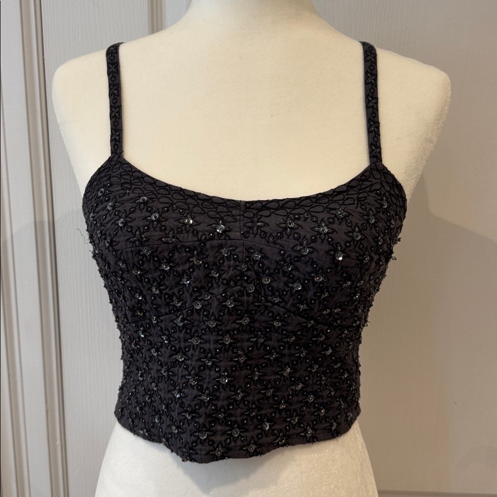 Free People Beaded Crop Top